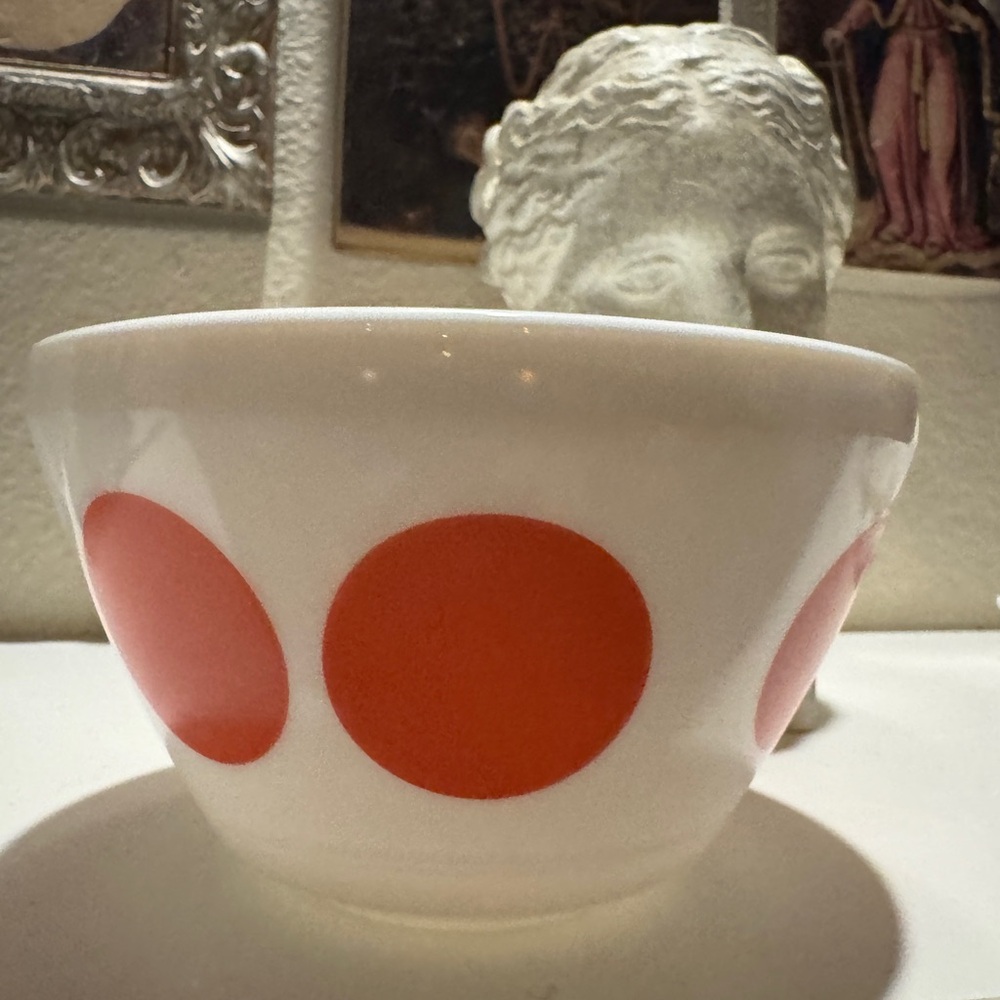 Vintage Charm Inspired By Pyrex Spot On Bowl Red Polka Dot - Picture 4 of 8